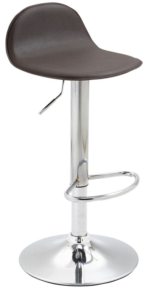 Tabouret de Bar Design Lana V2 similicuir , Marron/Chrome