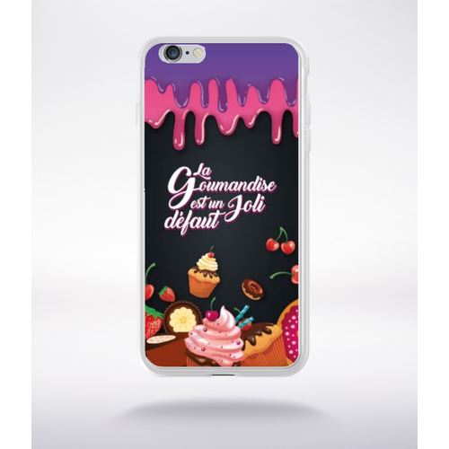 Coque La Gourmandise Est Un Joli Defaut Fond Noir 01 Compatible Iphone 6 Plus Transparent