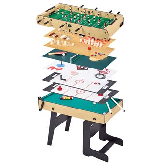 Table multi jeux pliable 16 en 1   Baby foot, ping pong, Billard, bowling, palets,... - 1