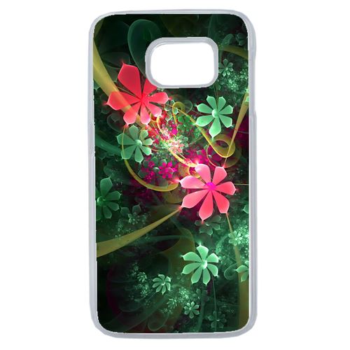 Coque Abstrait Fleur Verte Compatible Samsung Galaxy S6 Edge Plus Transparent