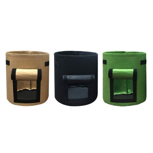 3Pcs Plante Pousse Sacs en Tissu Nonwoven Pot Gardening Légumes, Sac Planteuse YYYP012