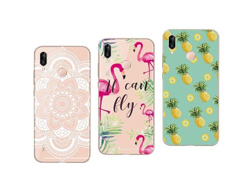 Huawei P20 Lite - Lot de 3 Coques en Gel TPU Souples Transparentes Résistantes et Solides Anti Choc avec Impression de qualité
