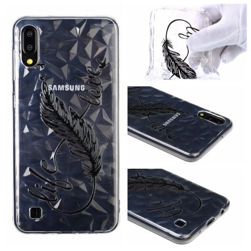 Coque en TPU motif 3D diamant tendre plume pour votre Samsung Galaxy A10/M10