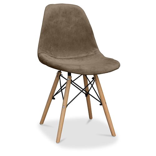 Myfaktory - Chaise Scandinave - full tissu chocolat