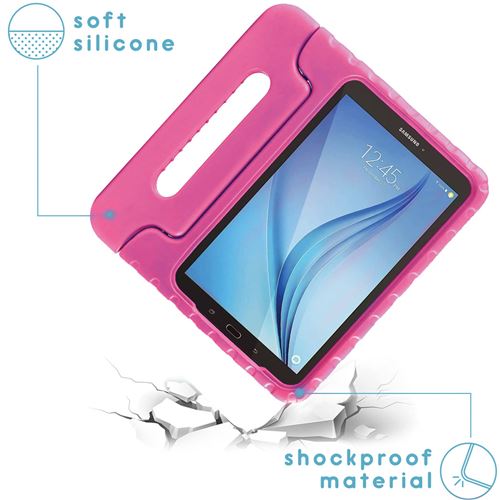 Pochette pour enfant Samsung TAB A7 - Silicon - Vert / Rose