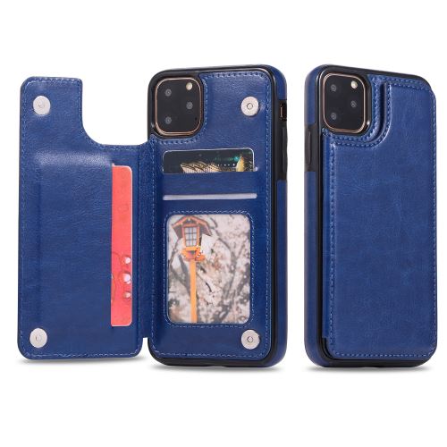 Coque de cuir avec multi-fente pour Apple iPhone 11 6.1 - Bleu