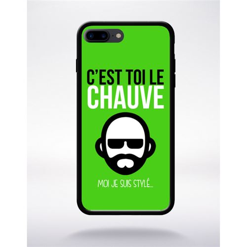 Coque c est toi le chauve moi je suis styl 11 compatible apple iphone 7 plus bord noir silicone