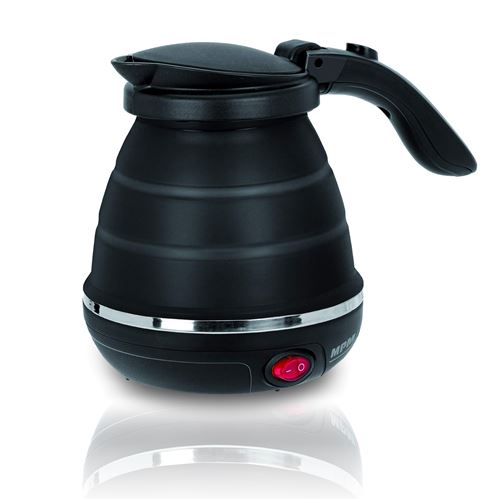 MPM MCZ-73 Bouilloire Électrique Pliable 0,5 L, Résistance Cachée, Couvercle Automatique Negro
