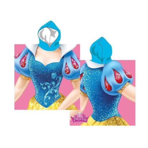 PRINCESSE BLANCHE NEIGE Poncho Microfibre 55x110cm - Bleu et Rose