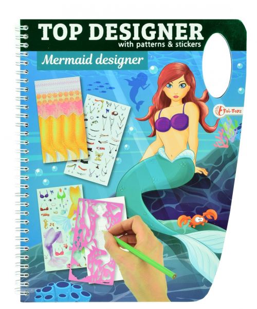 Toi-Toys carnet de croquis sirène avec autocollants 26 cm