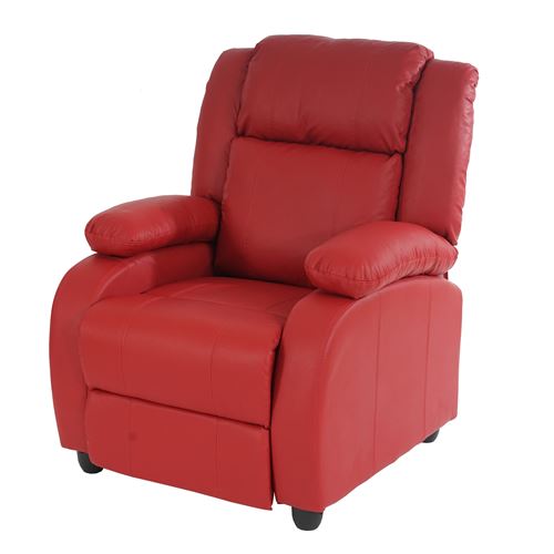 Fauteuil de télévision, fauteuil relax Lincoln, relaxation, similicuir rouge
