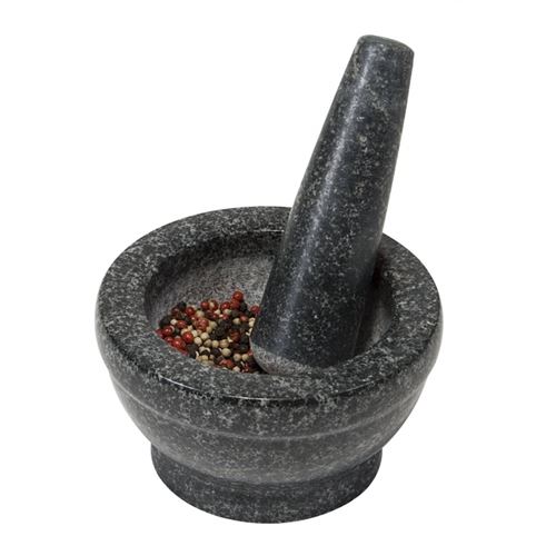 Kesper 71501 mortier et pilon granite poli 16 x 8 cm