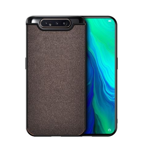 Coque en TPU + PU tissu tout chiffon/café pour votre Samsung Galaxy A80/A90
