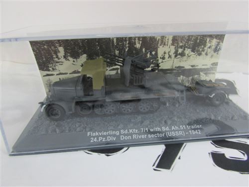 Véhicule Militaire 1/72 : Flakvierling Sd.Kfz 7/1 Avec Remorque Sd.Ah.51