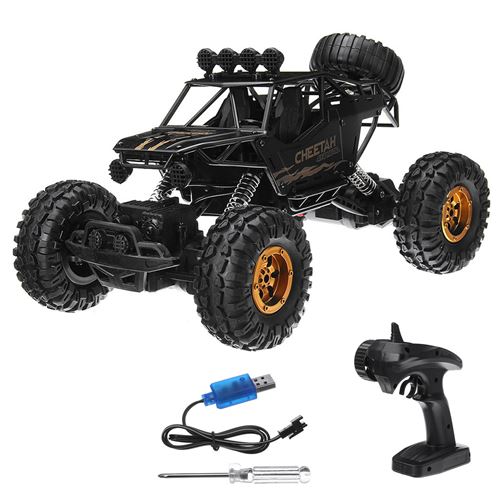 Voiture radio commandée KYAMRC 1/12 2.4G 4WD RC véhicule en métal sur chenilles Noir