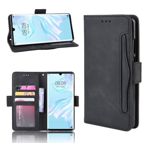 Etui en PU avec fentes pour cartes noir pour votre Huawei P30 Pro