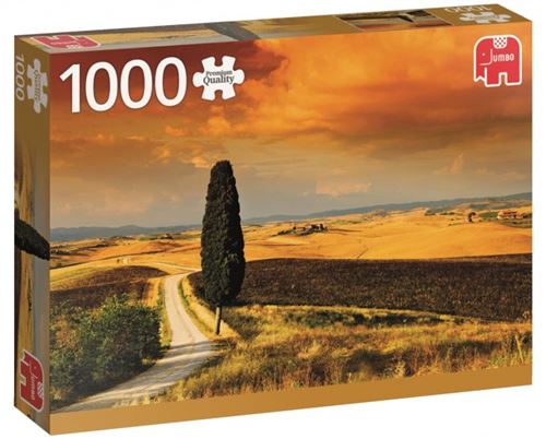 Puzzle 1000 Pièces : Coucher de soleil en Toscane, Jumbo