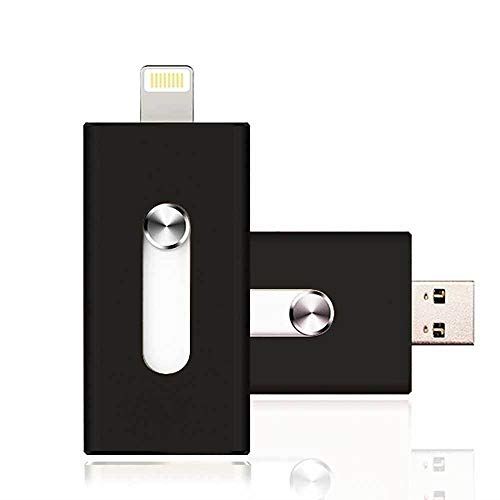 Cle USB iPhone / iPad 128 Go Modèle Agréé MFI (Disponible en 16 Go, 32 Go, 64 Go, 128 Go) Noir