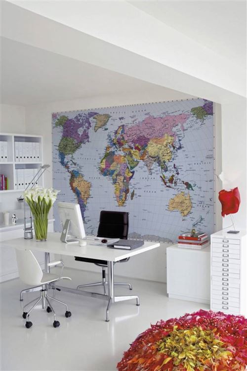 Photo murale de Komar World Map - Taille: 270 x 188 cm - color&eacute;