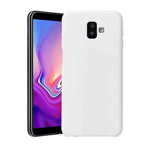 Coque en TPU doux et soyeux blanc pour votre Samsung Galaxy J6 Plus