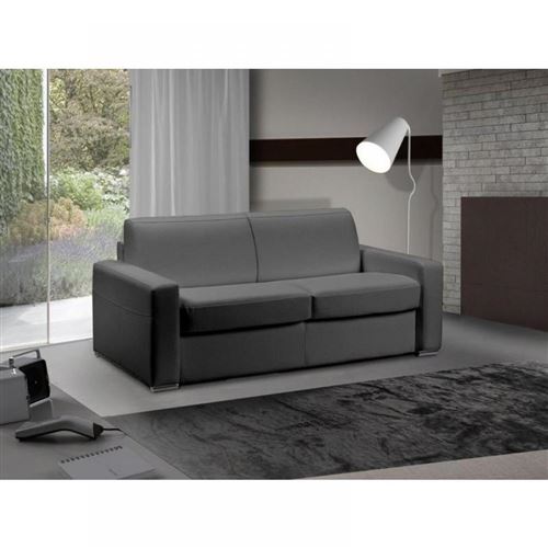 Canapé lit 2-3 places MASTER convertible RAPIDO 120 cm polyuréthane Gris Graphite MATELAS 18 CM INCLUS