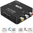 Adaptateur RCA vers HDMI, GANA Convertisseur vidéo Mini AV vers HDMI Prise en Charge 1080P 3RCA Composite avec câble de Charge USB pour PC Xbox PS3 PS2 TV STB VHS Caméra DVD Nintendo Wii