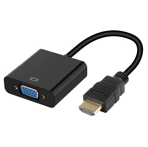 Ordinateur Portable Adaptateur de Câble HDMI vers VGA Ordinateur Projecteur et Plus-Noir PC Seminer Adaptateur HDMI vers VGA Mâle vers Femelle avec Prise Audio 3,5 mm Compatible pour Moniteur 