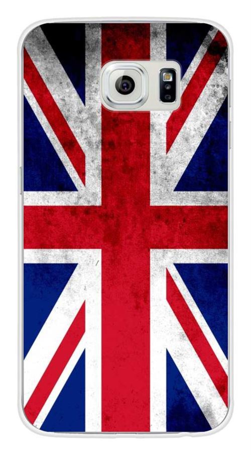 Coque en silicone imprimée compatible Samsung Galaxy S6 Drapeau Angleterre