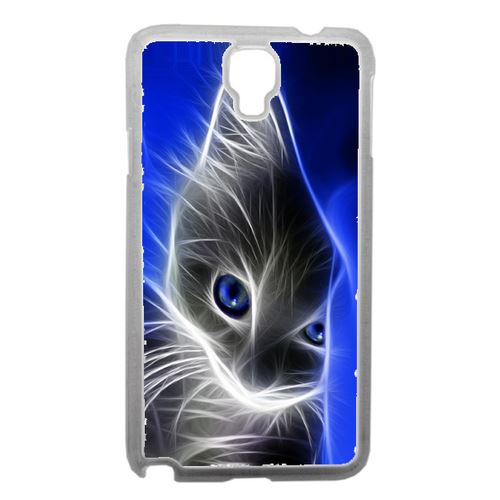 Coque Chat Eyes Blue Compatible Samsung Note 3 Neo Transparent