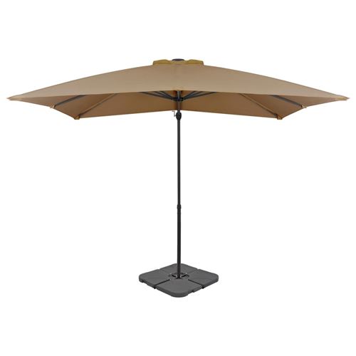 vidaXL Parasol avec base portable Taupe