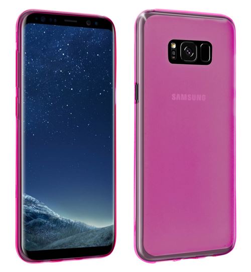 Housse etui coque pochette silicone gel fine pour samsung g955f galaxy s8 plus + film ecran - rose