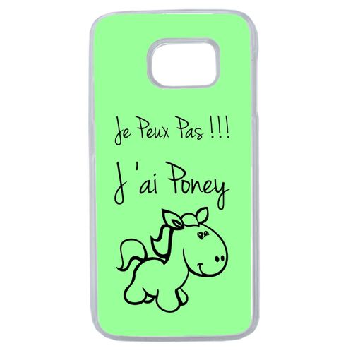 Coque Citation Poney Vert Compatible Samsung Galaxy S6 Edge Plus Transparent