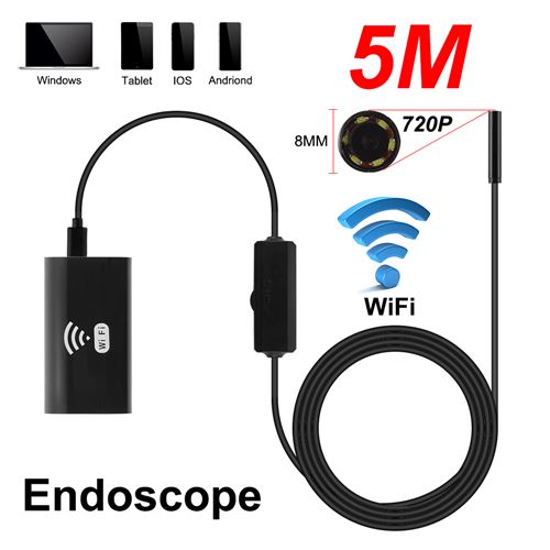 Caméra sans fil endoscope 720p WiFi endoscopique IP67 étanche pour