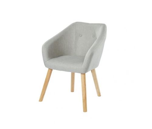 Hilda fauteuil - tissu gris - scandinave - l 62 x p 60 cm