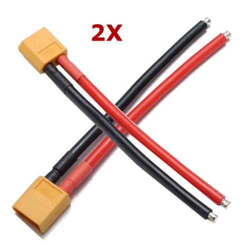 Prise mâle de haute qualité 2PCS XT60 12AWG 10cm avec