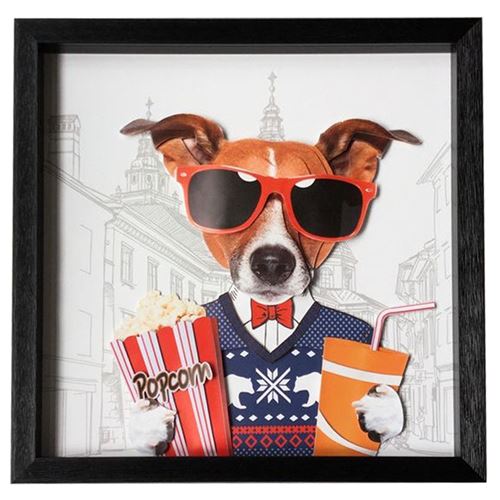 Tableau Frame Art chien cinéma 50x50cm Kare Design