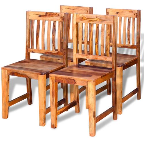 vidaXL Eetkamerstoelen 4 st massief sheeshamhout
