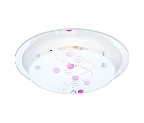 Plafonnier illu chrome 8,5x25x25cm blanc