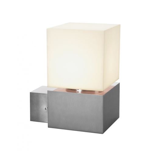 SQUARE WL, applique extérieure, alu brossé, E27 max. 20W, IP44 - Slv