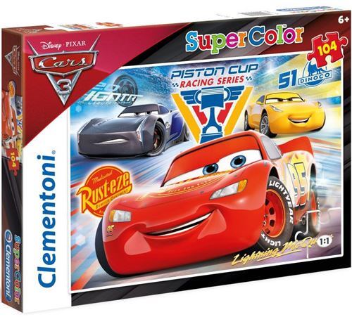 Puzzle 104 Pièces : Cars 3, Clementoni