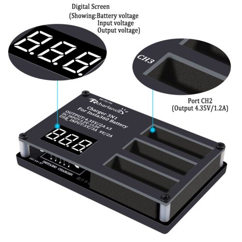 3en1 multi Chargeur de batterie Hub RC intelligent Recharge rapide Pour Insta360 One X