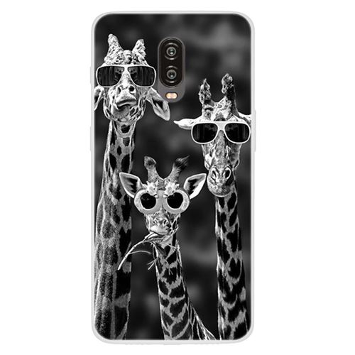 Coque en TPU impression de motifs souple girafes fraîches pour votre OnePlus 6T