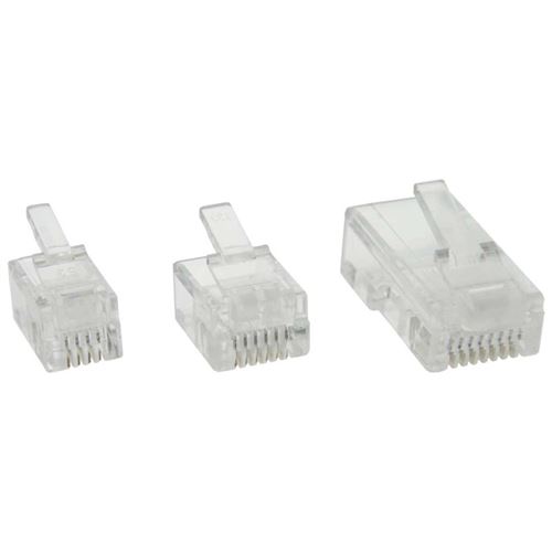 Fiche modulaire InLine® 6P4C / RJ11 pour câble plat, 10 pièces pack