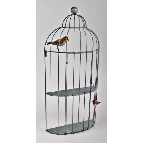 Décoration Murale Cage A Oiseaux 2 Etageres L 38 X P 11 X