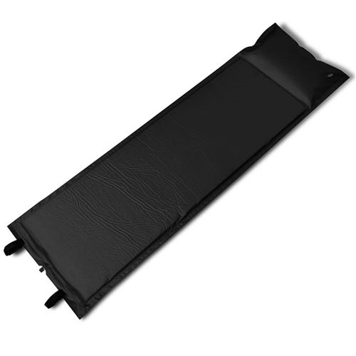 Slaapmat zelfopblazend zwart 185 x 55 x 3 cm (enkel)