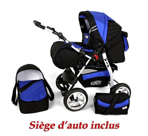 Poussette / Landau combiné 3en1 multifonctions avec équipement bébé enfant 0-36m Roues en caoutchouc Volver
