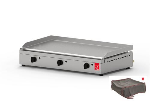Plancha gaz 3 brûleurs ALFA 800 + Housse de protection