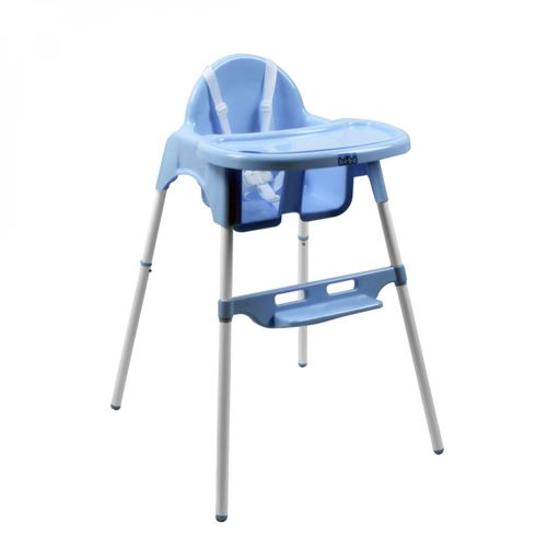 Chaise haute b&eacute;b&eacute; r&eacute;glable hauteur et tablette - Bleu