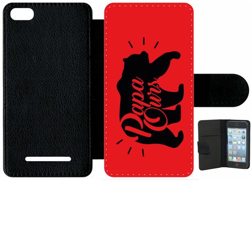 étui porte feuille xiaomi mi 4c papa ours fond rouge