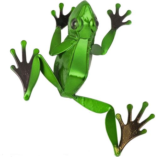 Fountasia - Grenouille décorative en métal coloré 19 cm Vert